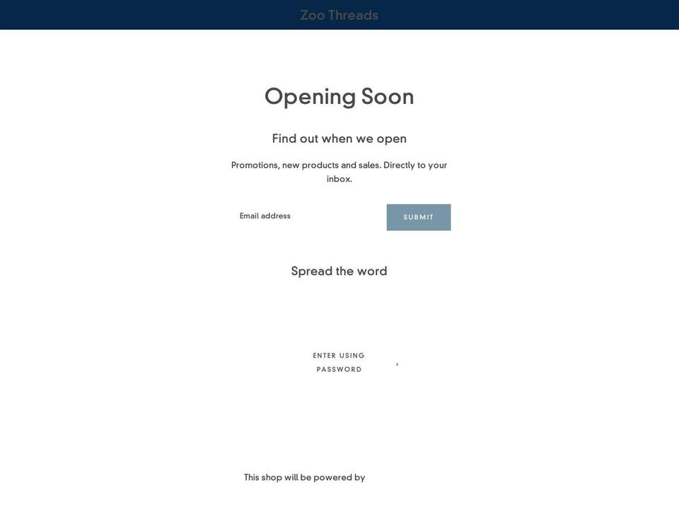 zoo-threads.com — Shopify storefront screenshot