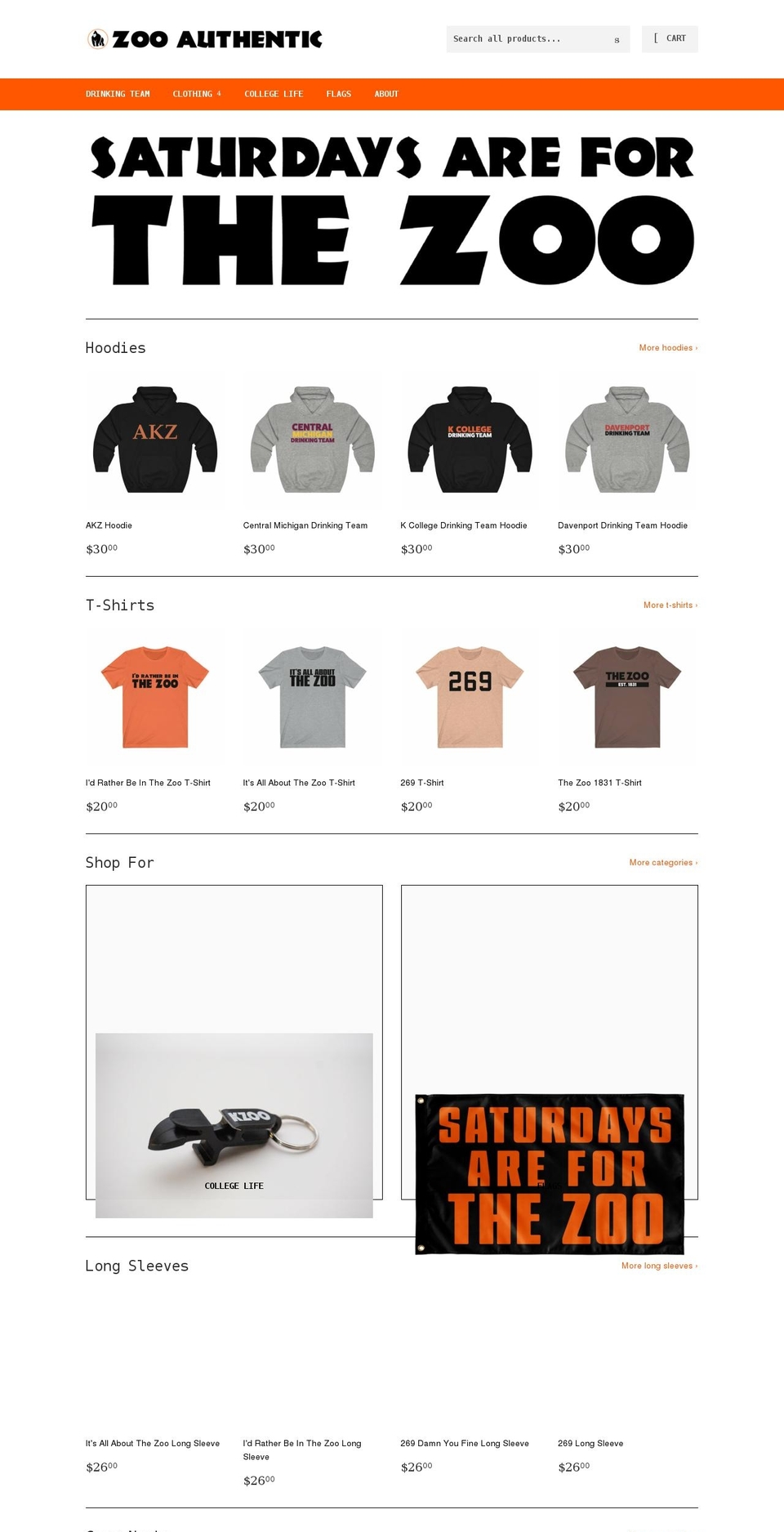 zooauthentic.com shopify website screenshot