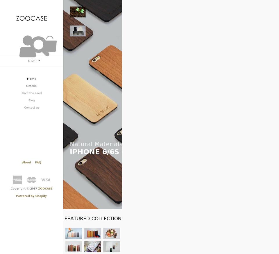 zoocase.net shopify website screenshot