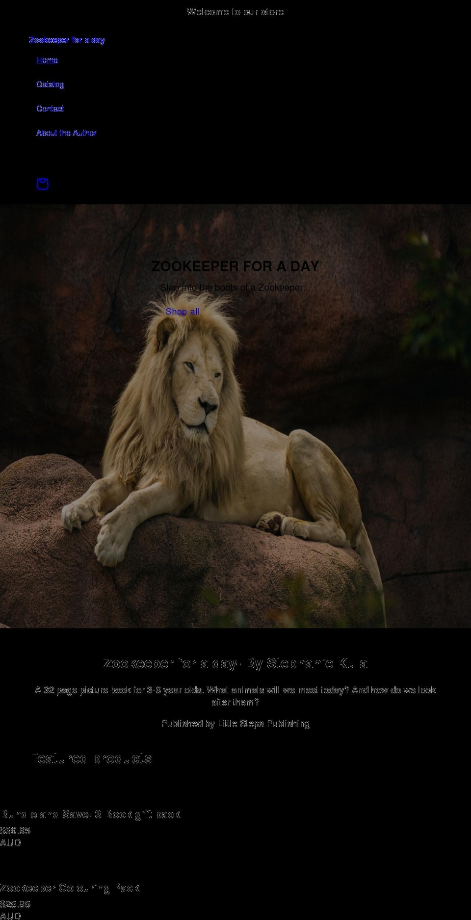 zookeeperforaday.com shopify website screenshot