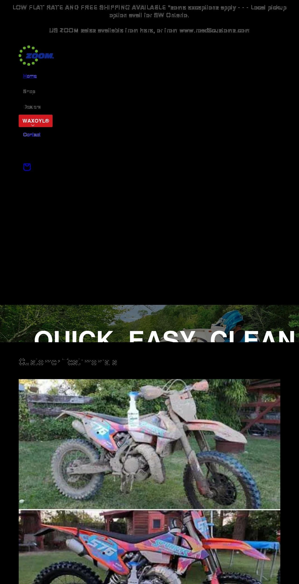 zoomcleaner.ca shopify website screenshot