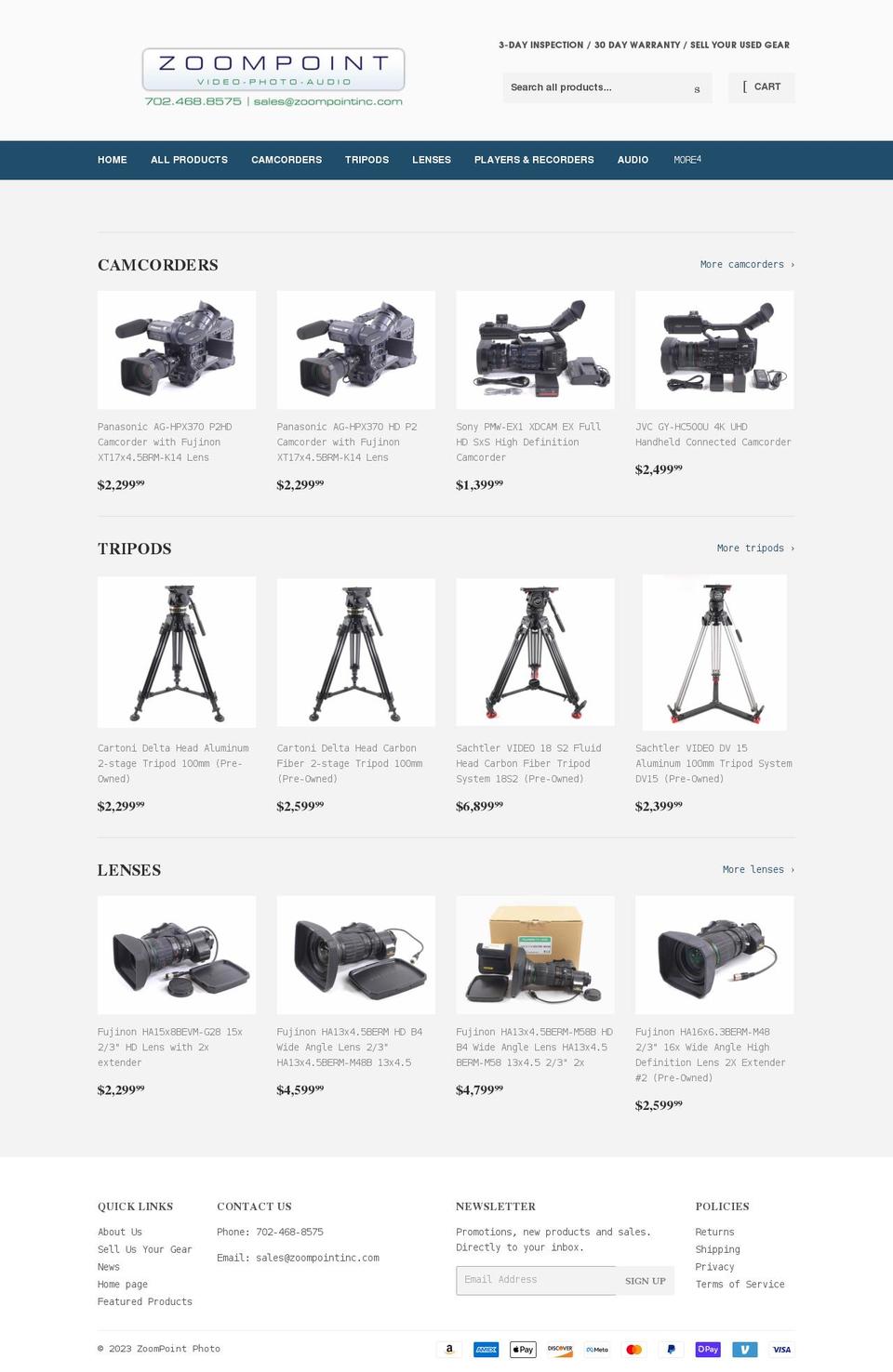 zoompointphoto.com shopify website screenshot