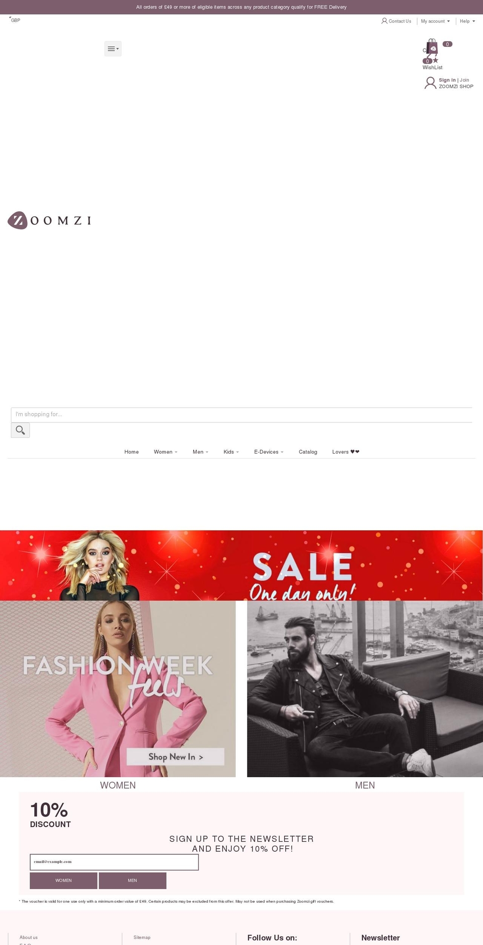 zoomzi.com shopify website screenshot