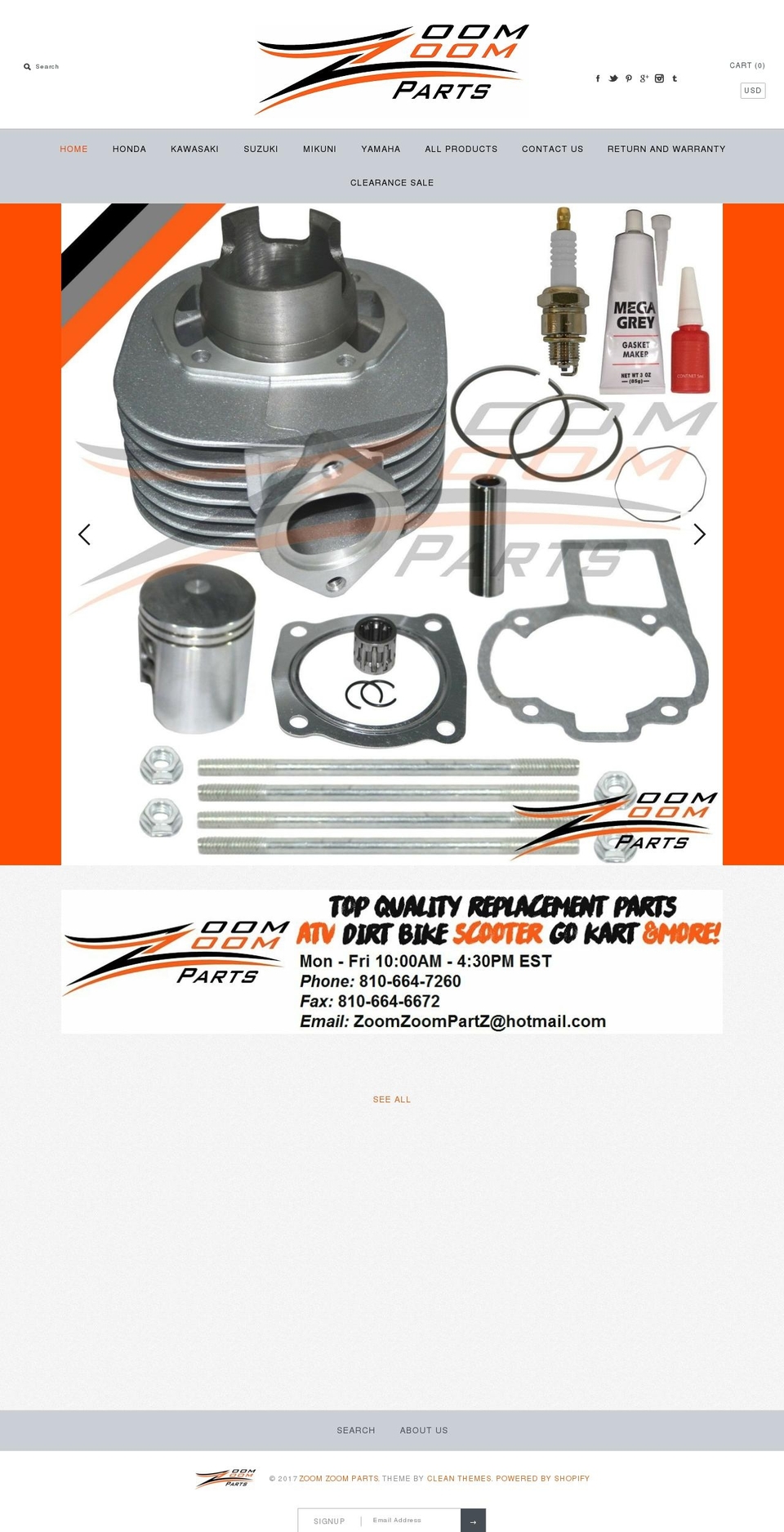 zoomzoomparts.com shopify website screenshot