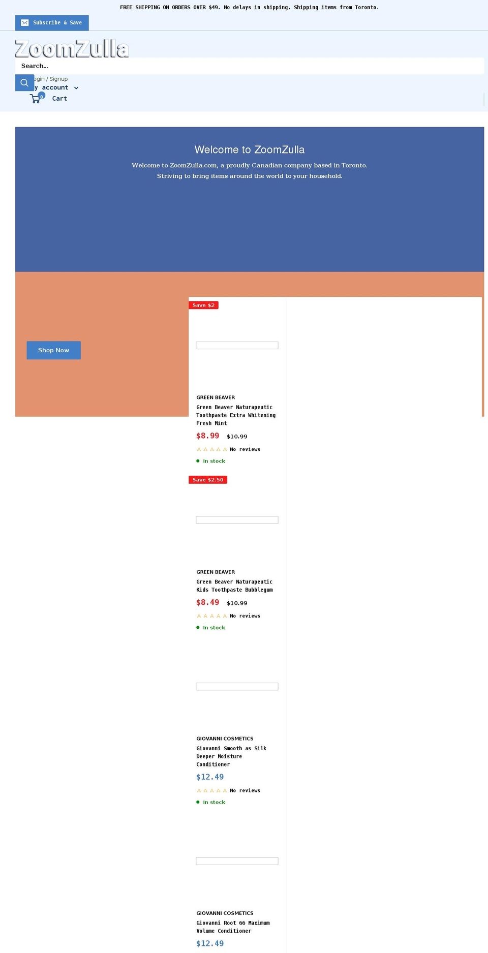 zoomzulla.com shopify website screenshot