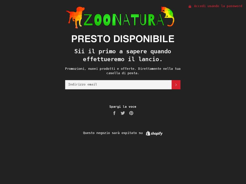 zoonatura.it shopify website screenshot