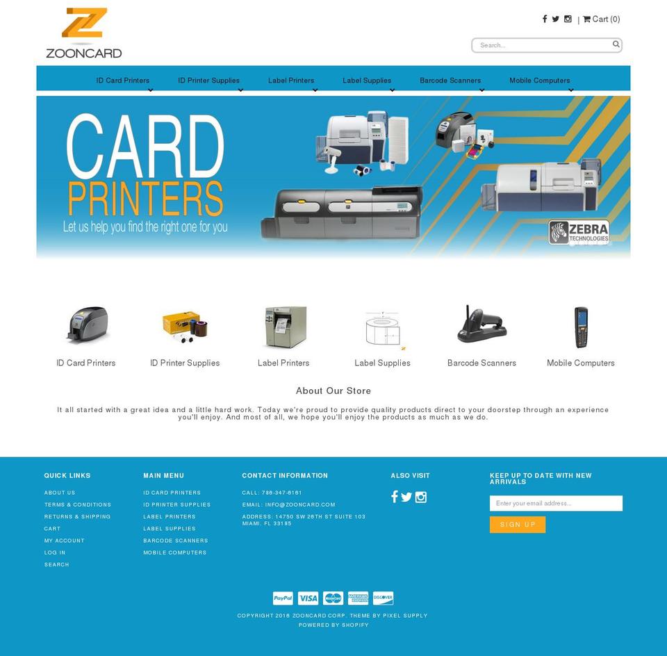 zooncard.com shopify website screenshot