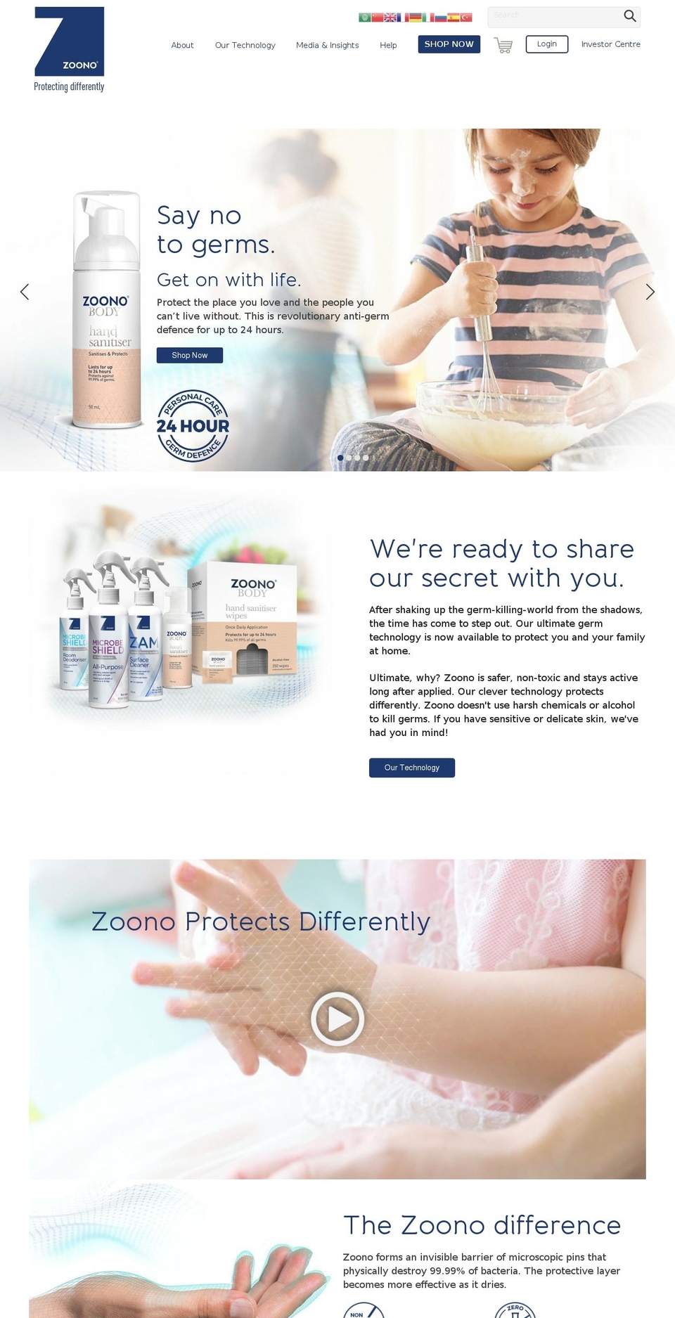 zoono Shopify theme site example zoono.com