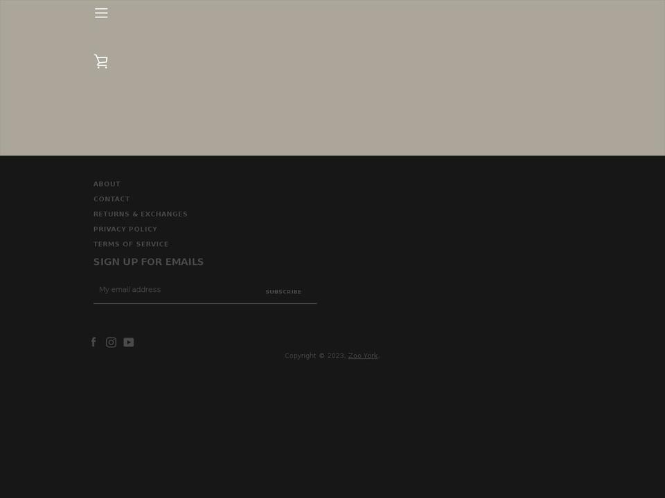 zooyork.com shopify website screenshot