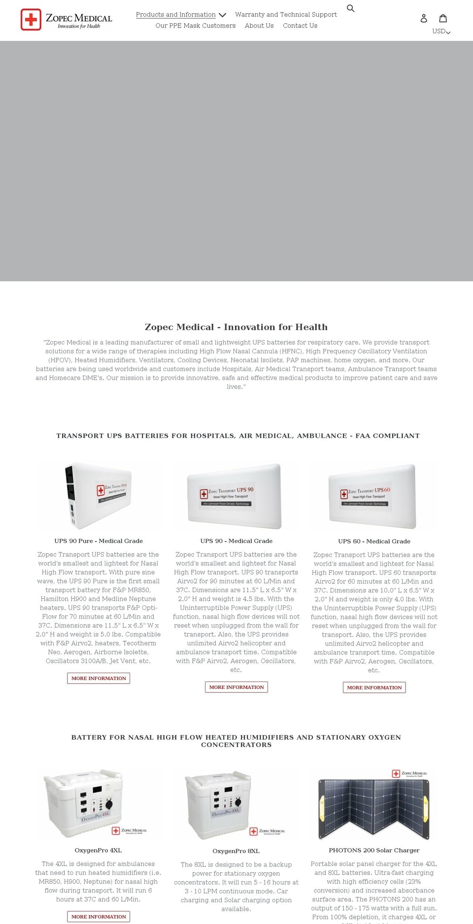 zopecbattery.com — Shopify storefront screenshot