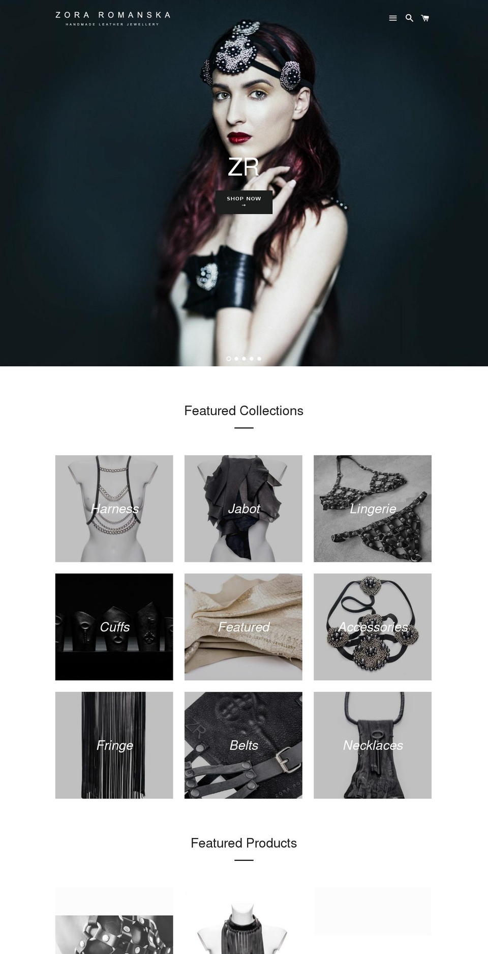 zoraromanska.com shopify website screenshot
