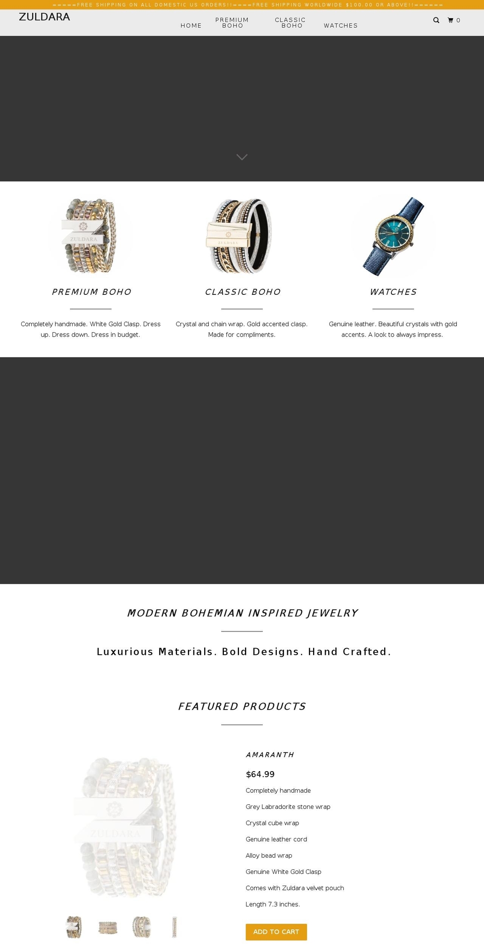 zorawatches.com — Shopify storefront screenshot