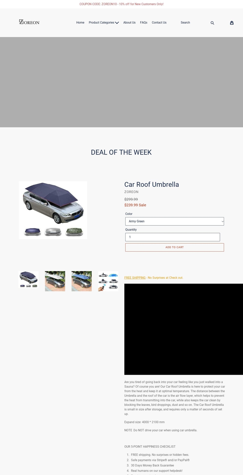 zoreon.com — Shopify storefront screenshot