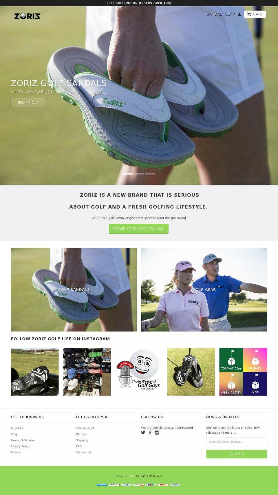 zoriz.com shopify website screenshot