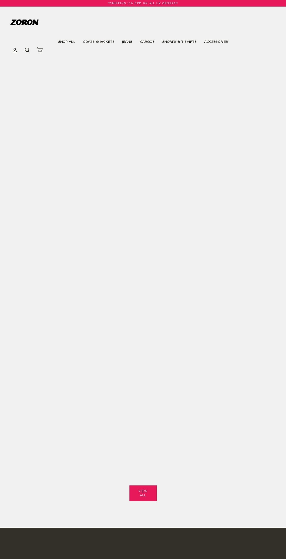 zoronlondon.com shopify website screenshot