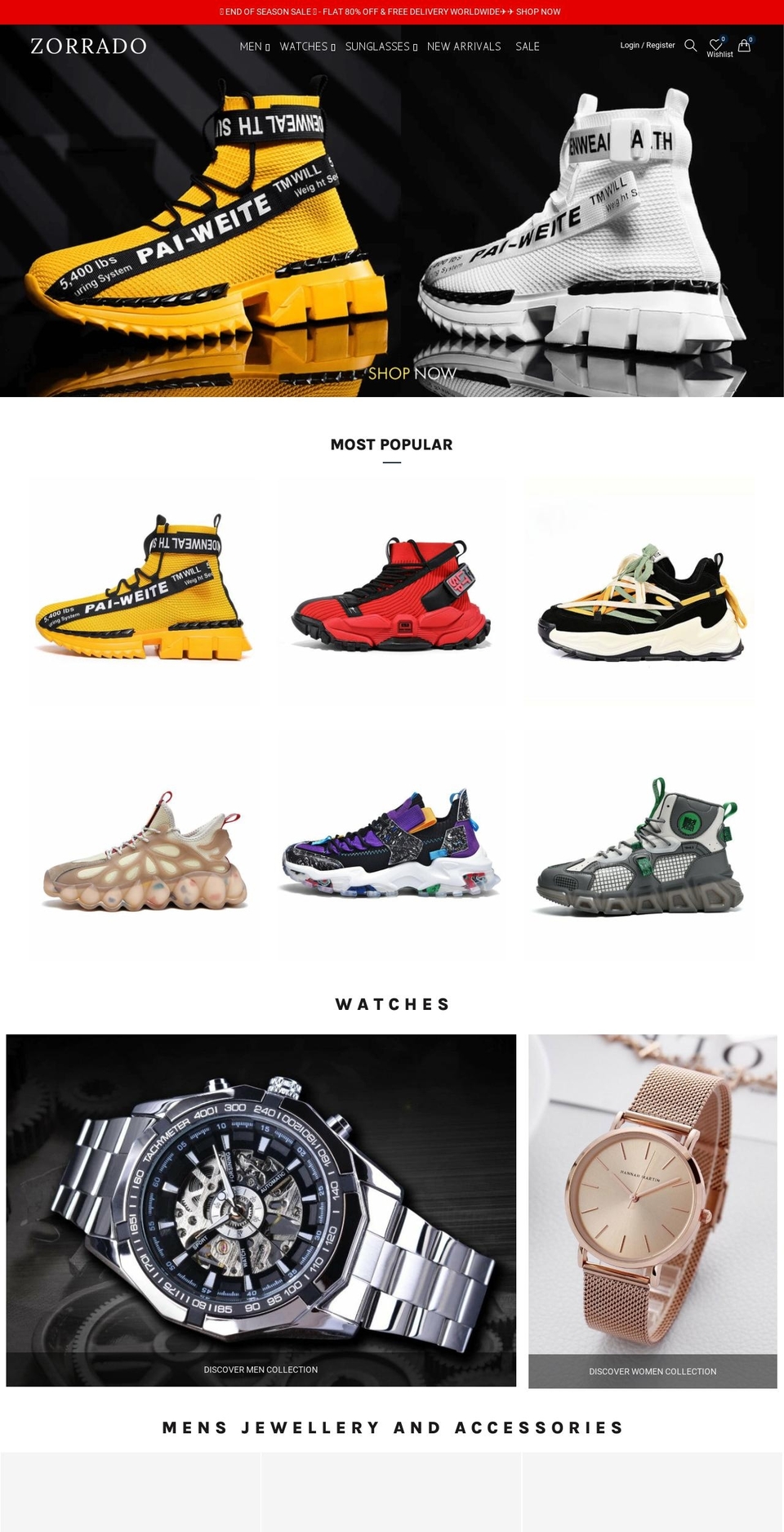 zorrado.com shopify website screenshot