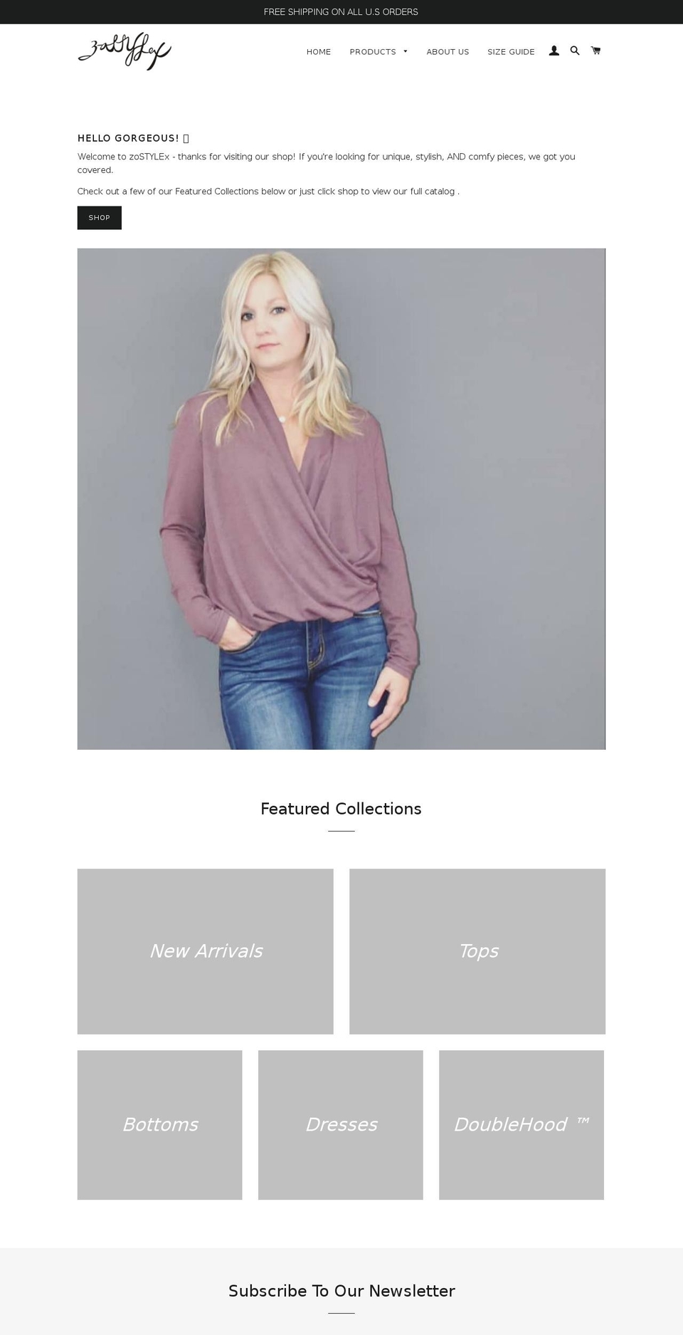zostylex.com shopify website screenshot