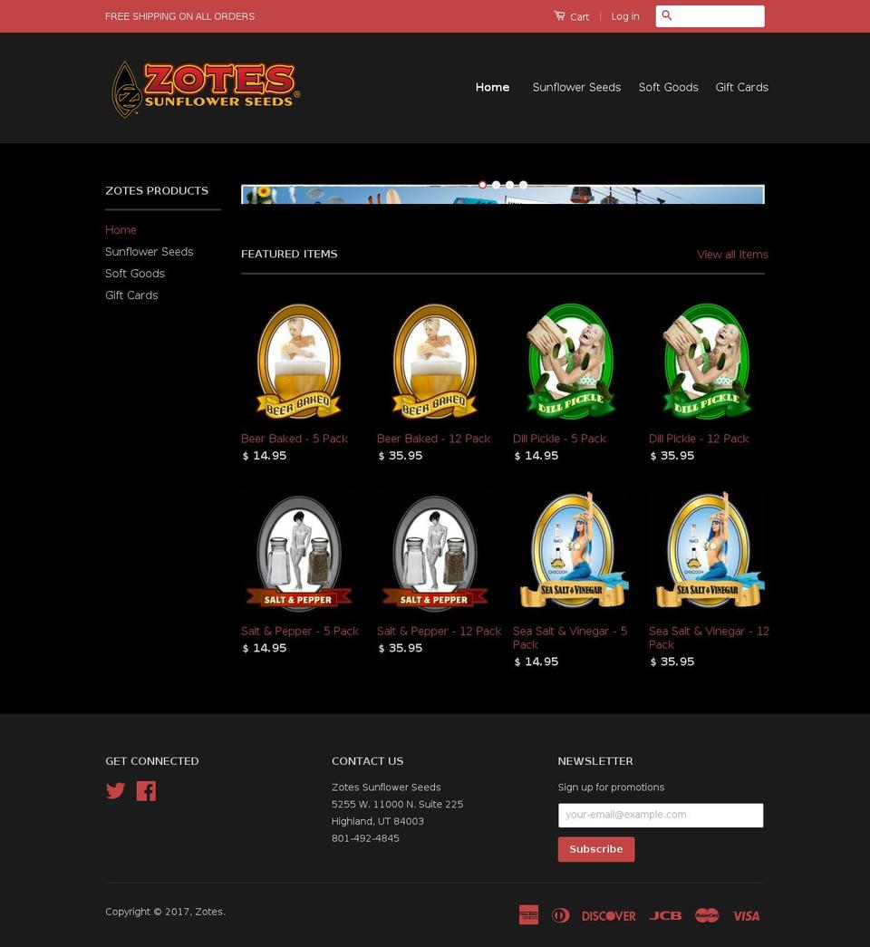 zotescart.com shopify website screenshot