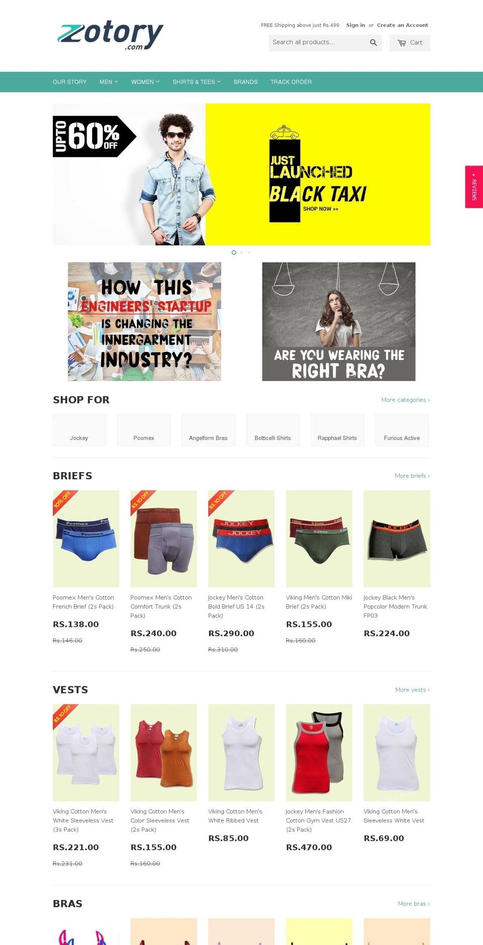 Clothstore . Shopify theme site example zotory.com