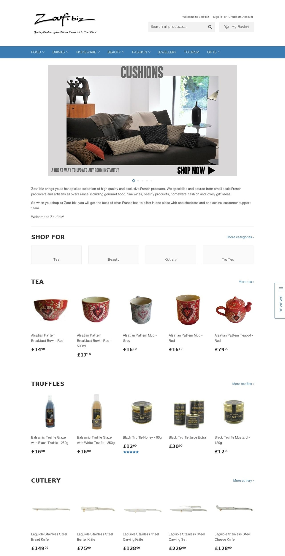 zouf.biz shopify website screenshot