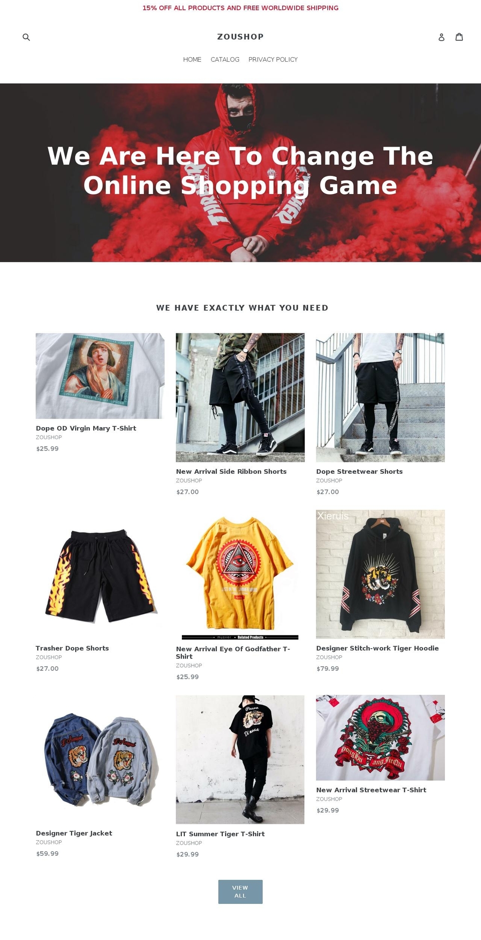 zoushop.com — Shopify storefront screenshot