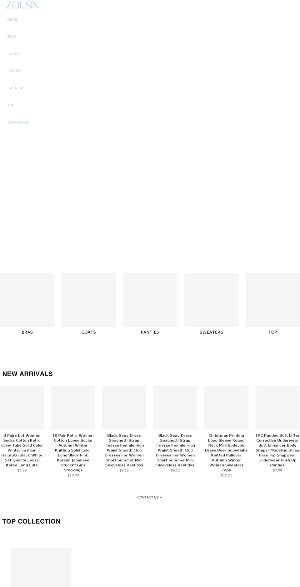 zousin.com shopify website screenshot