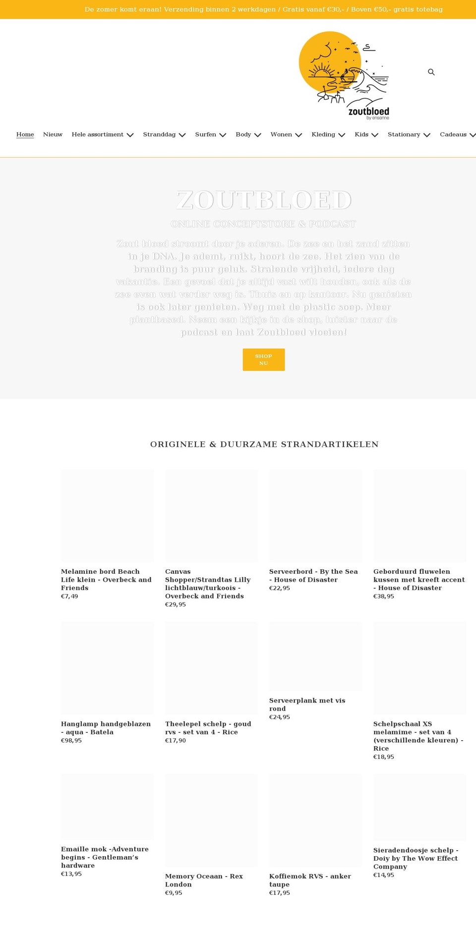 zoutbloed.nl shopify website screenshot