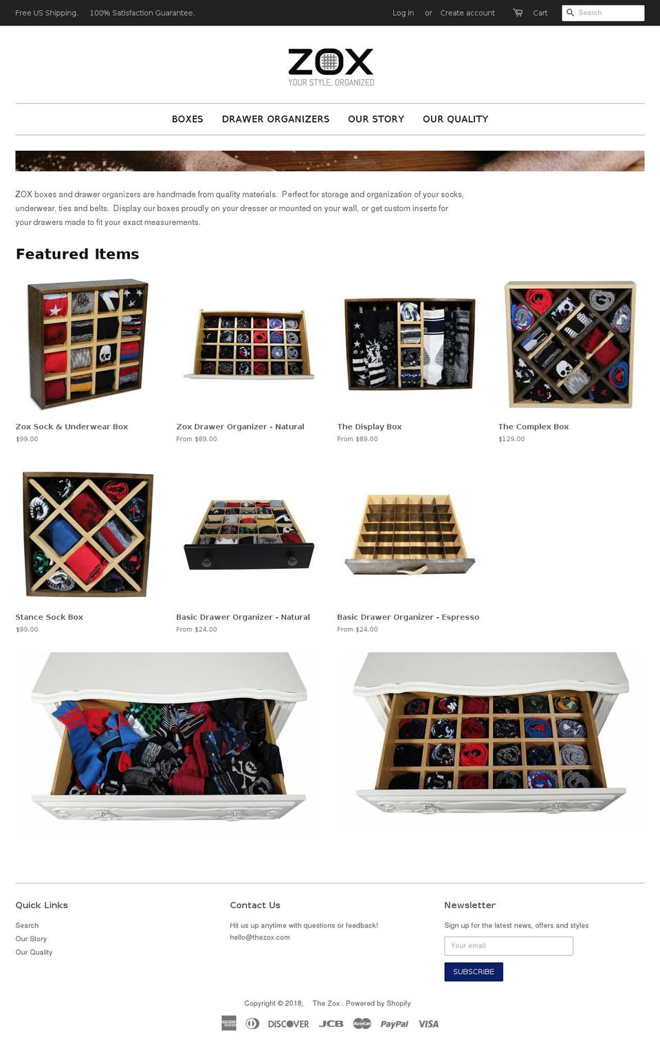 zox-box.com shopify website screenshot