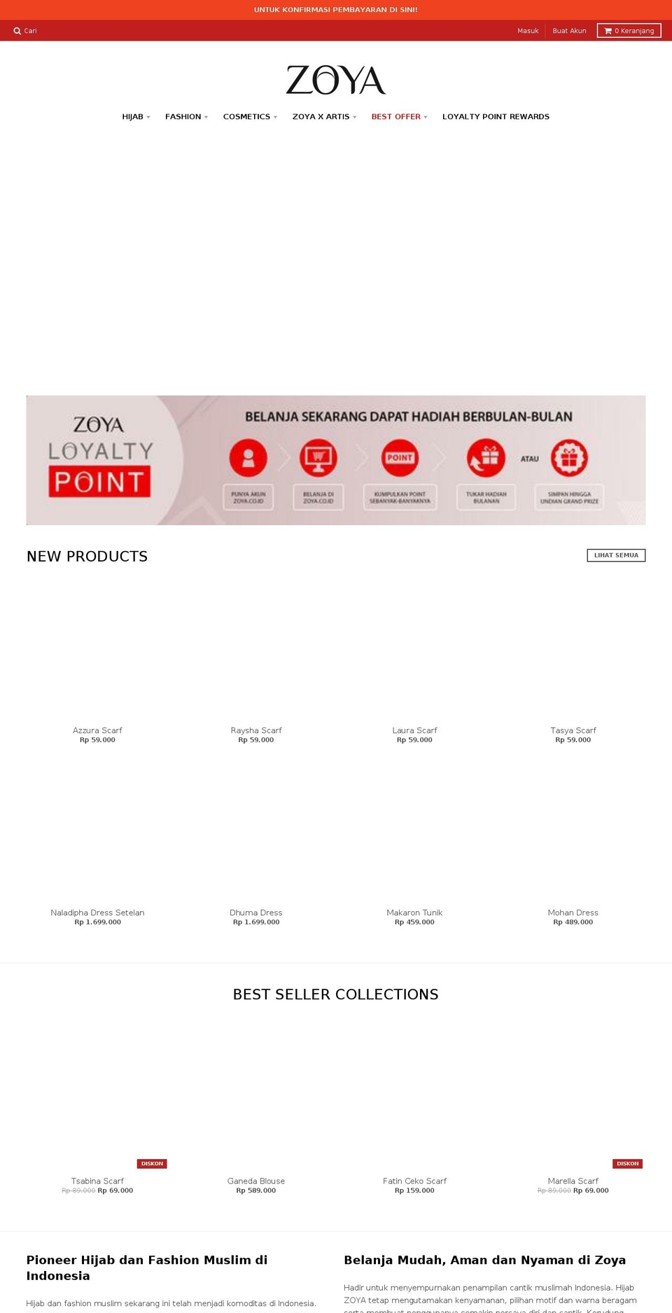 zoyahijab.com — Shopify storefront screenshot