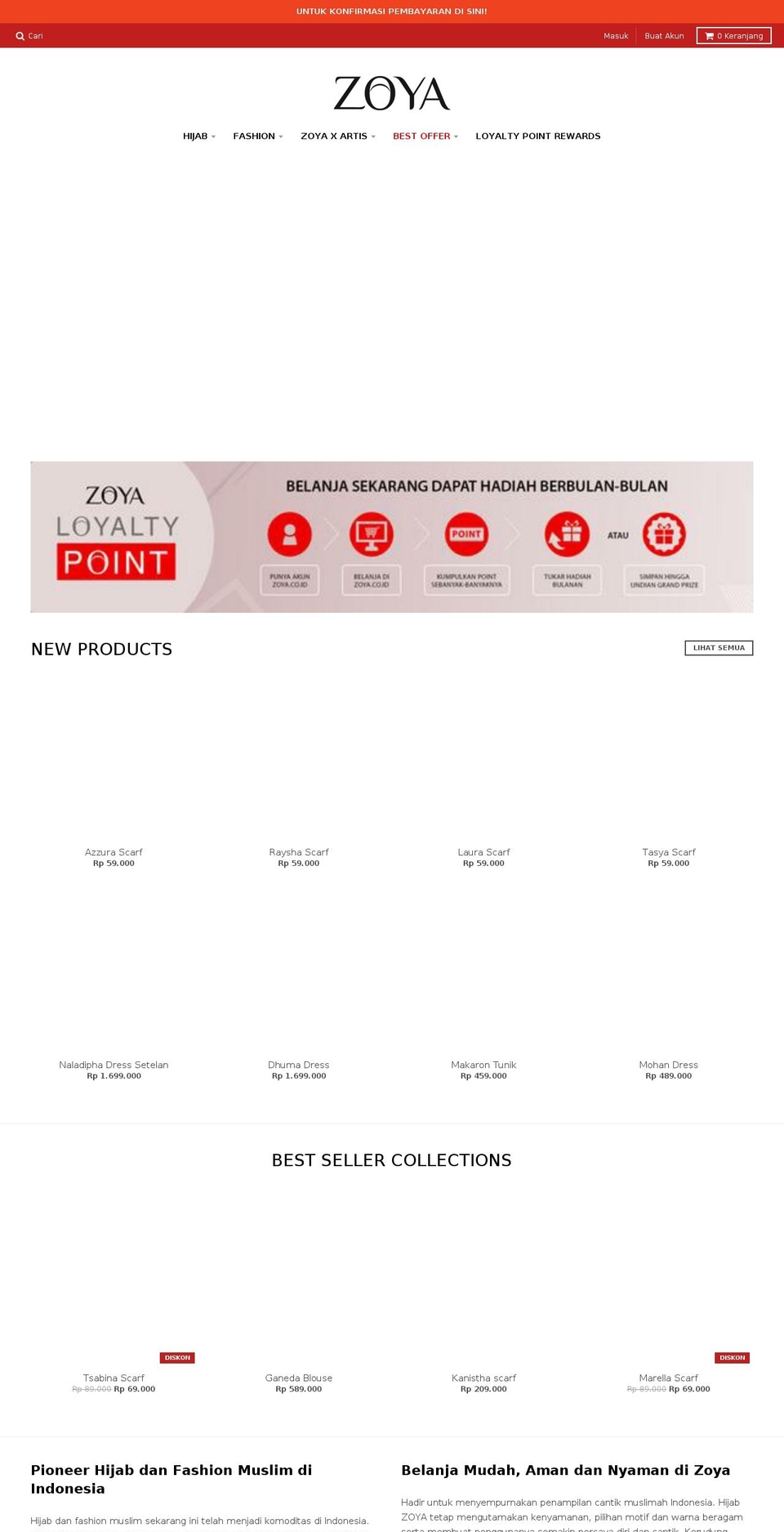 zoyahome.com — Shopify storefront screenshot