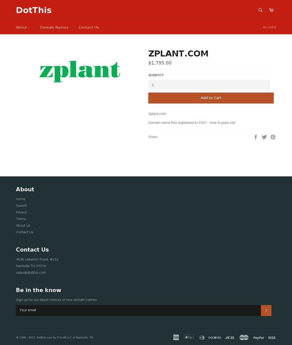 zplant.com shopify website screenshot