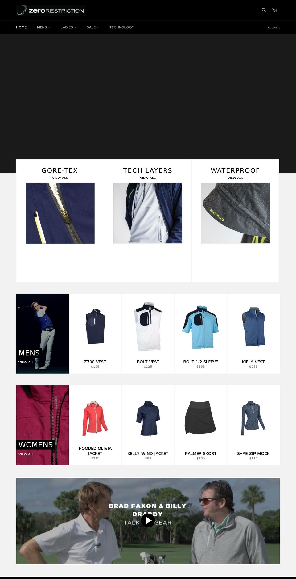zrgolf.com — Shopify storefront screenshot