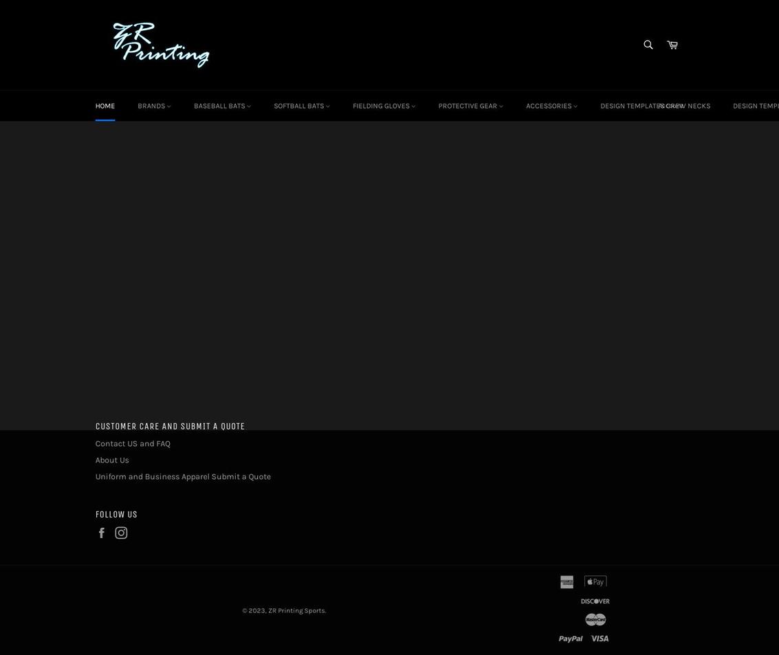 zrprintingsports.com — Shopify storefront screenshot