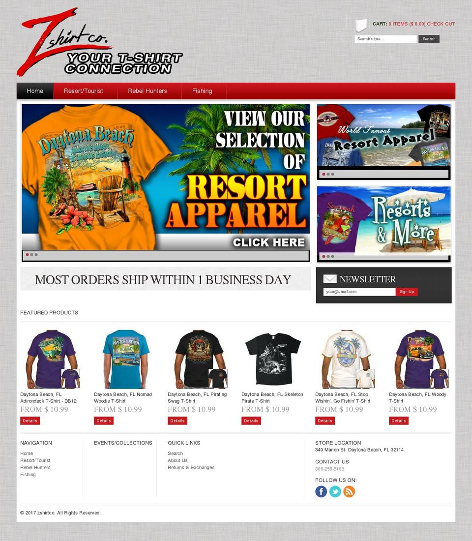 zshirtco.com shopify website screenshot