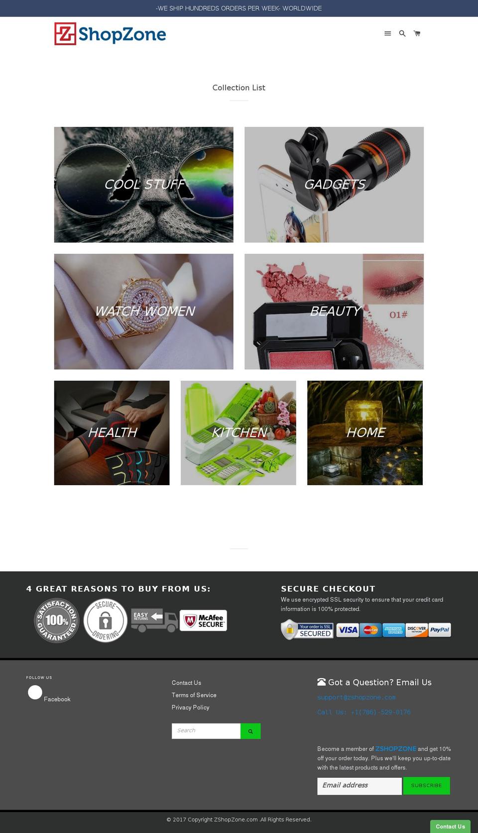 zshopzone.com shopify website screenshot