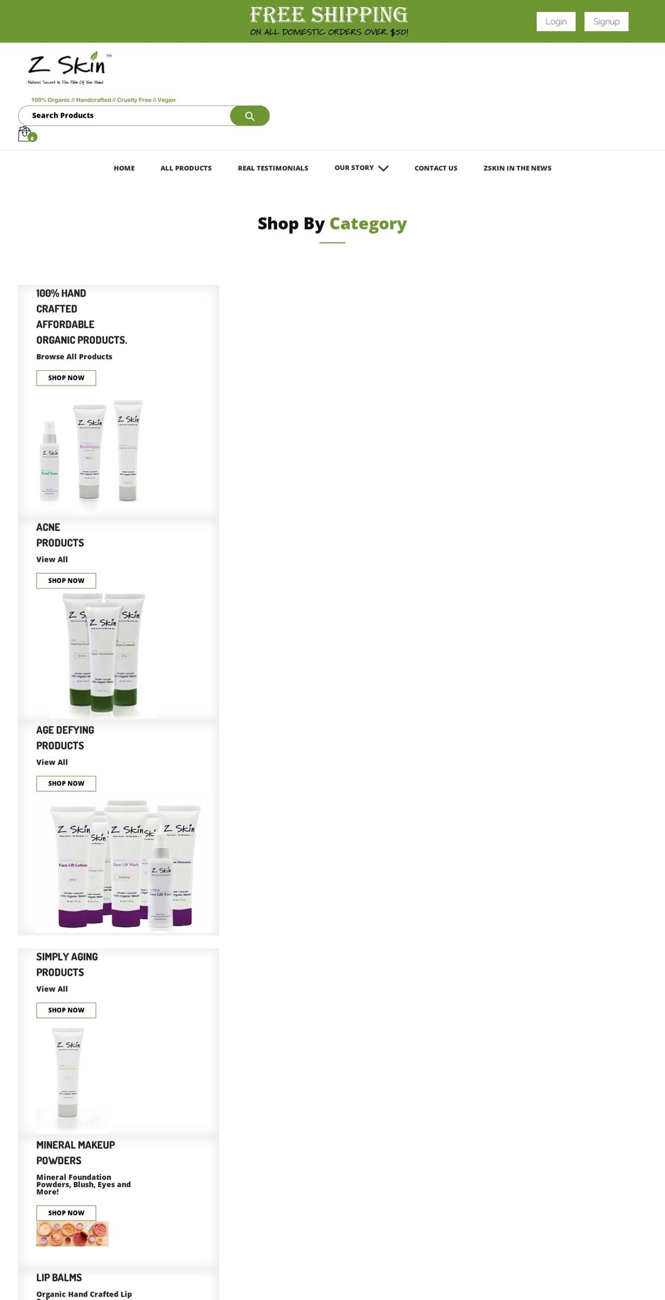 zskincosmetics.com shopify website screenshot