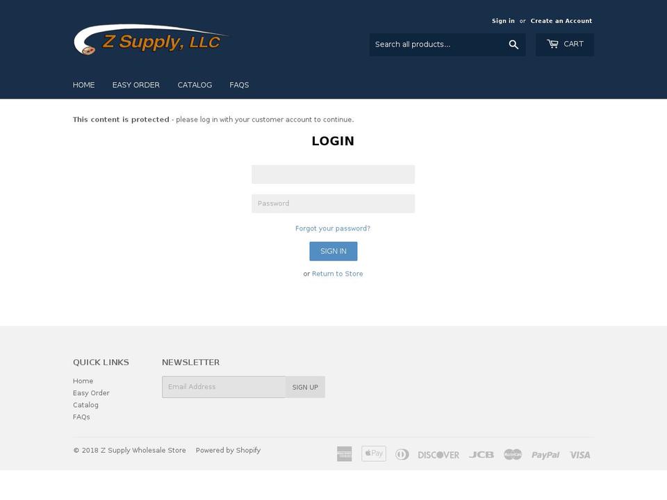 zsupplydealer.com — Shopify storefront screenshot