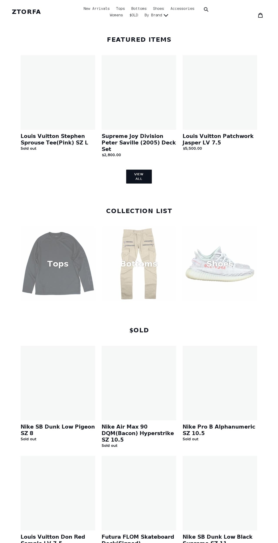 ztorfa.com shopify website screenshot