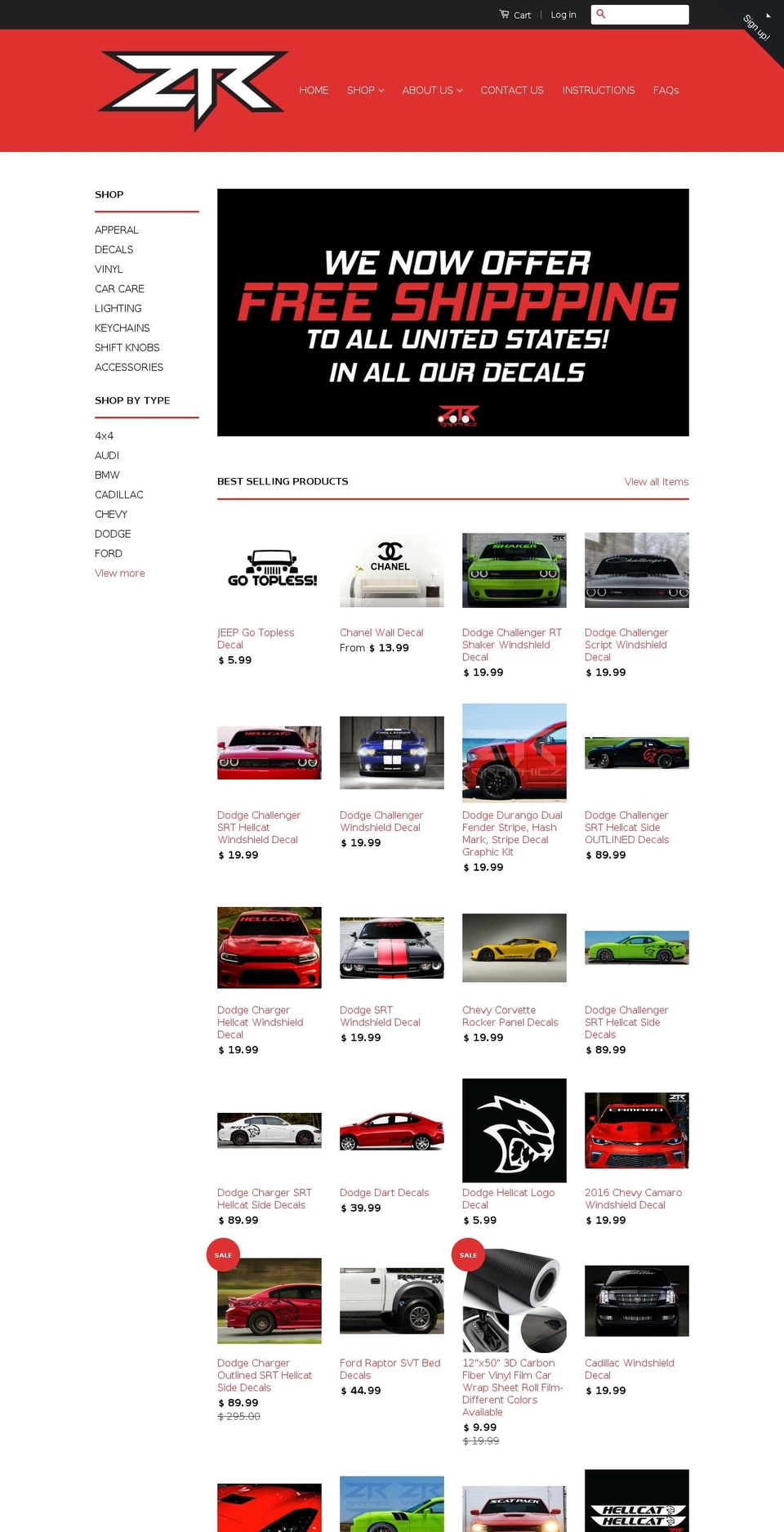 ztrgraphicz.com shopify website screenshot