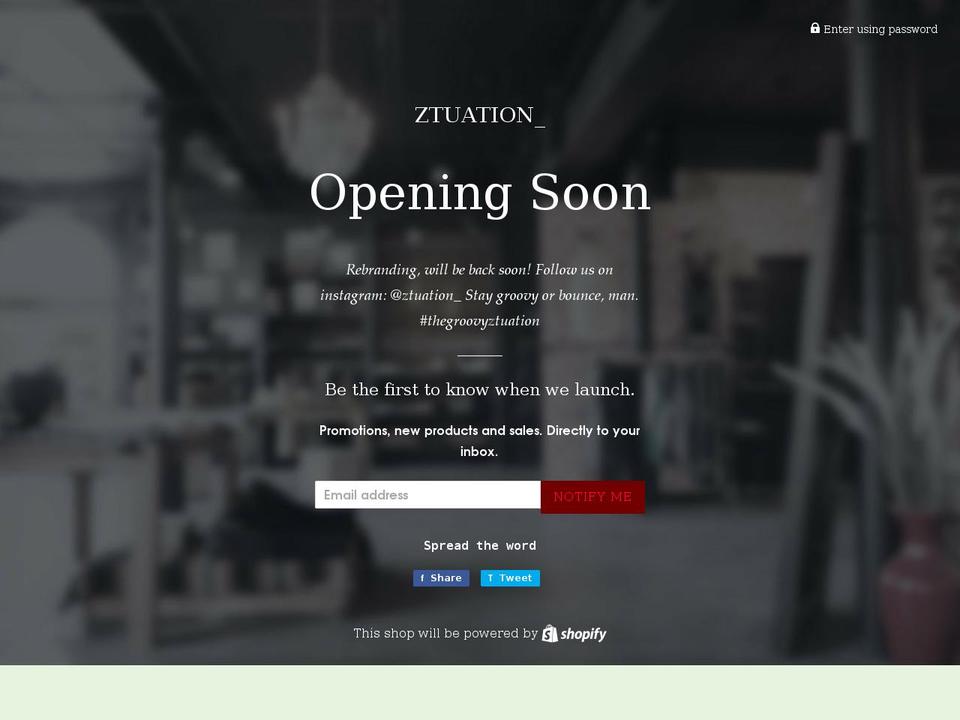 ztuation.com shopify website screenshot