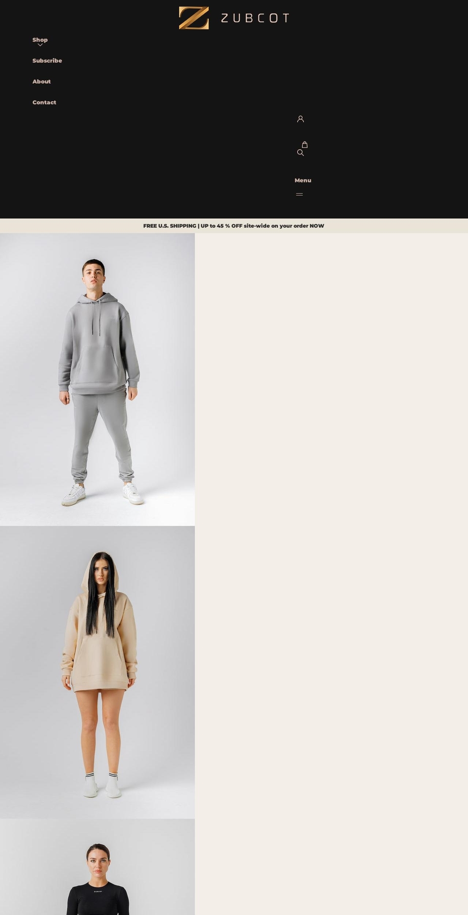 zubcot.com shopify website screenshot