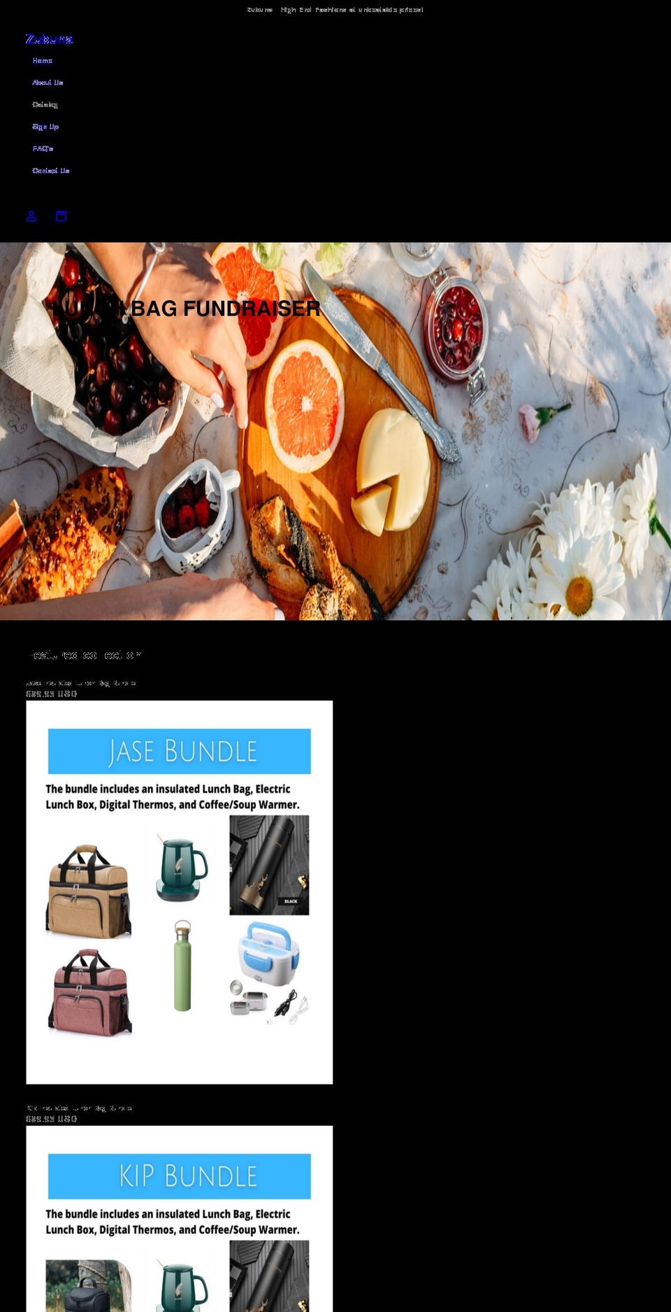 zubuna.com shopify website screenshot