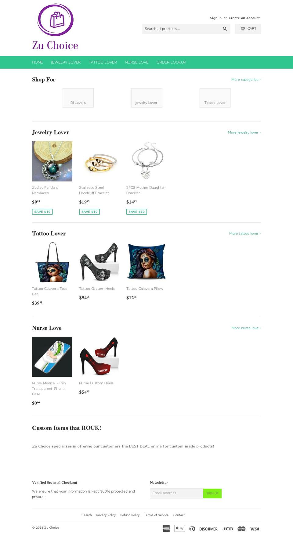 zuchoice.com — Shopify storefront screenshot