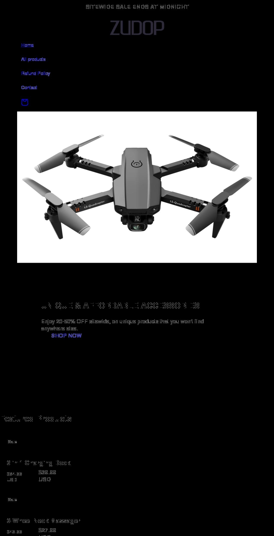 Vexgentheme Shopify theme site example zudop.com