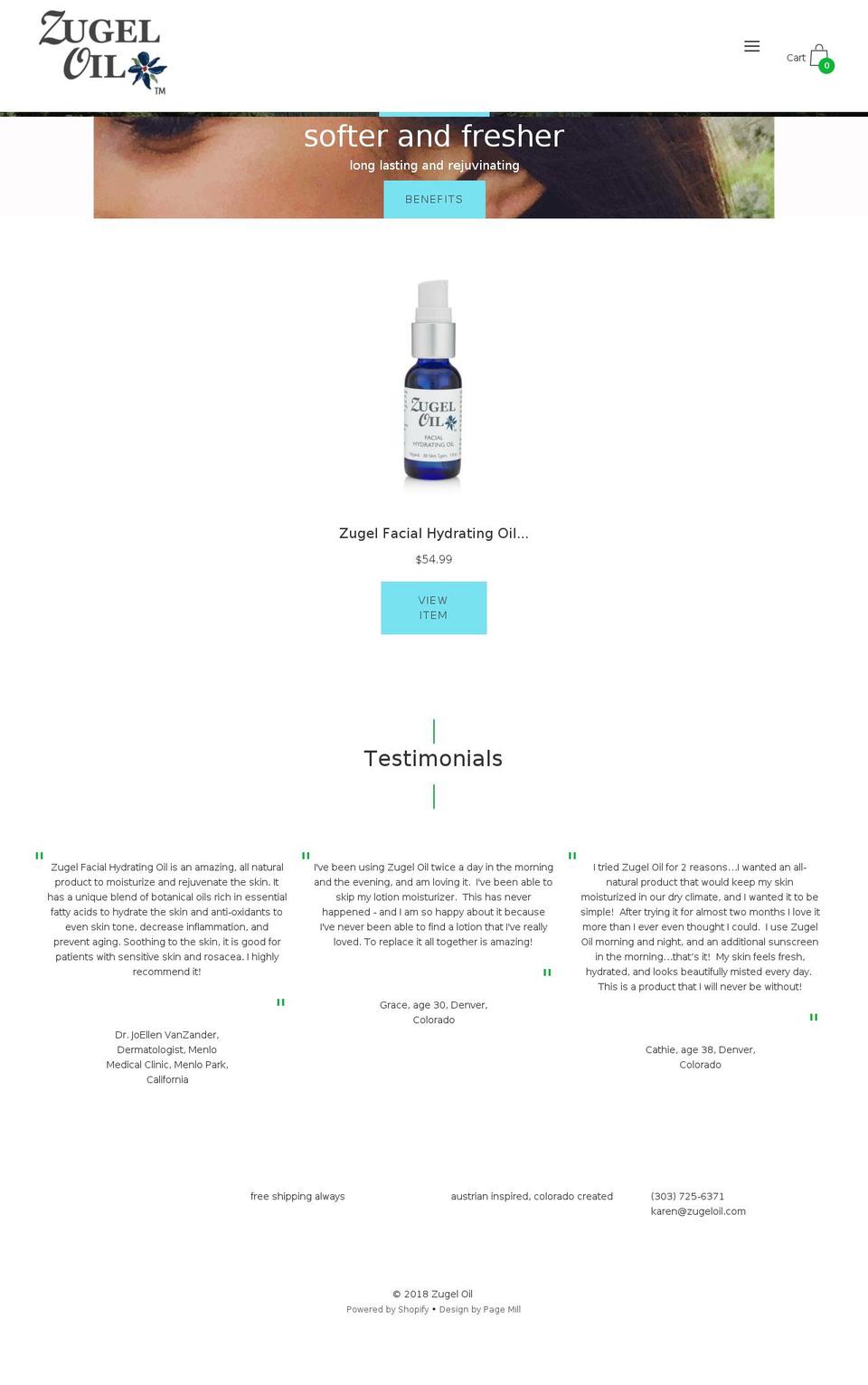 zugel.com shopify website screenshot