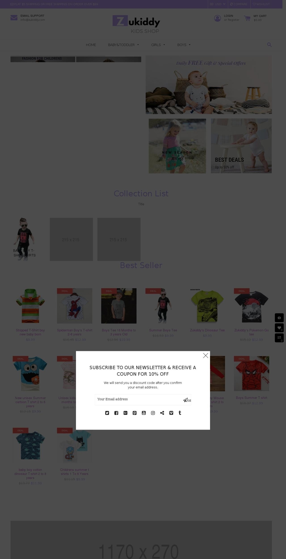 zukiddy.com — Shopify storefront screenshot