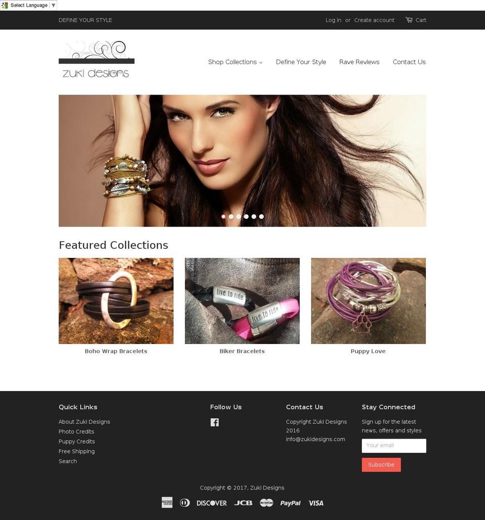 zukidesigns.com shopify website screenshot
