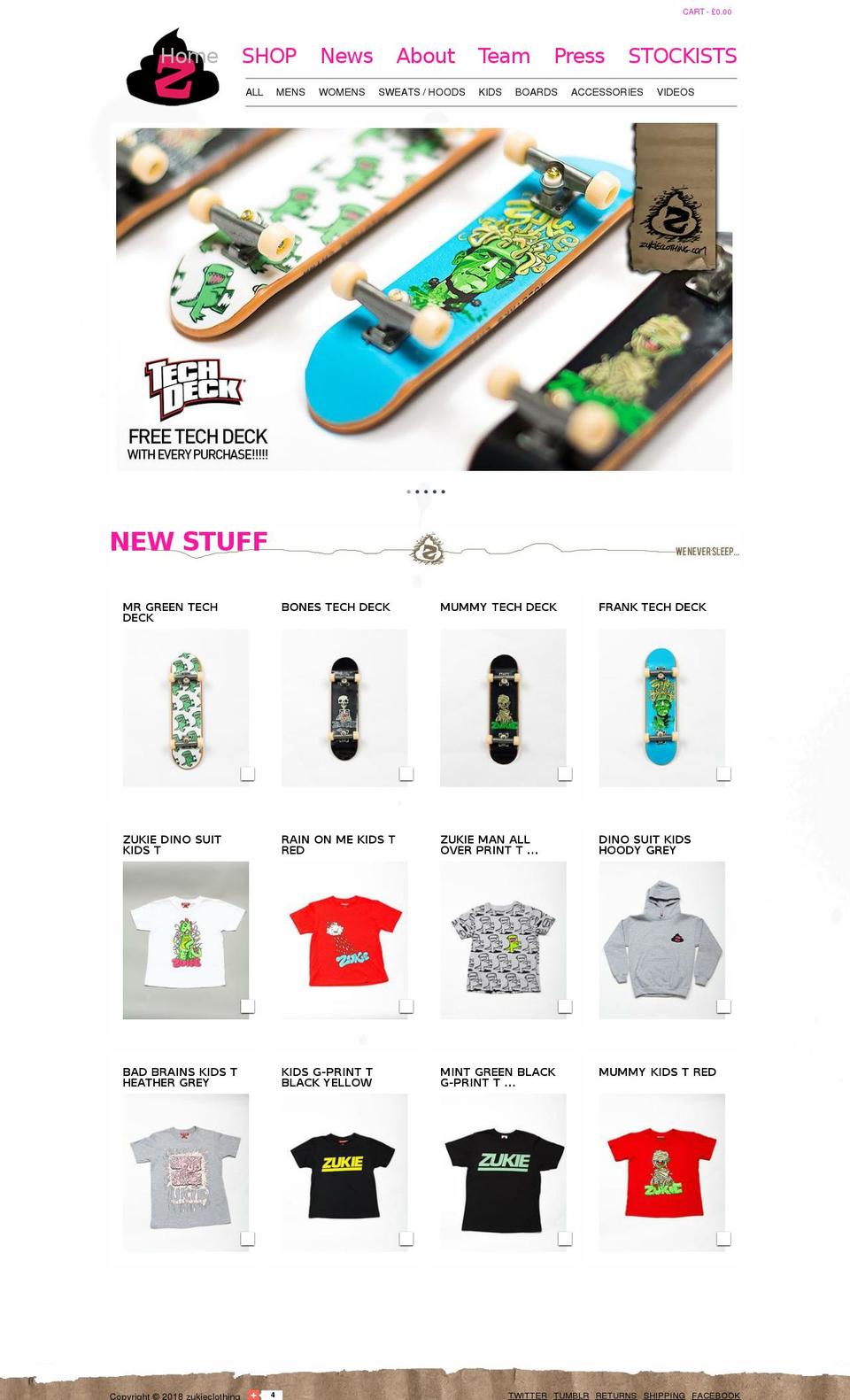 zukieclothing.com — Shopify storefront screenshot