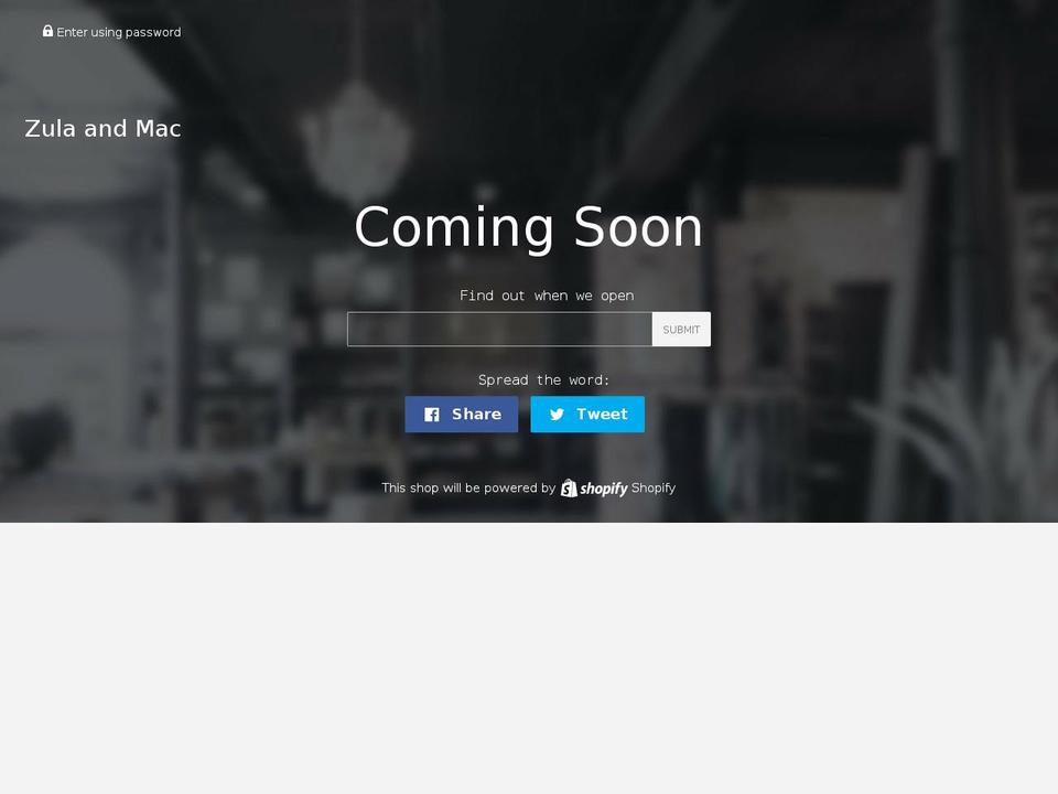 zulaandmac.com — Shopify storefront screenshot