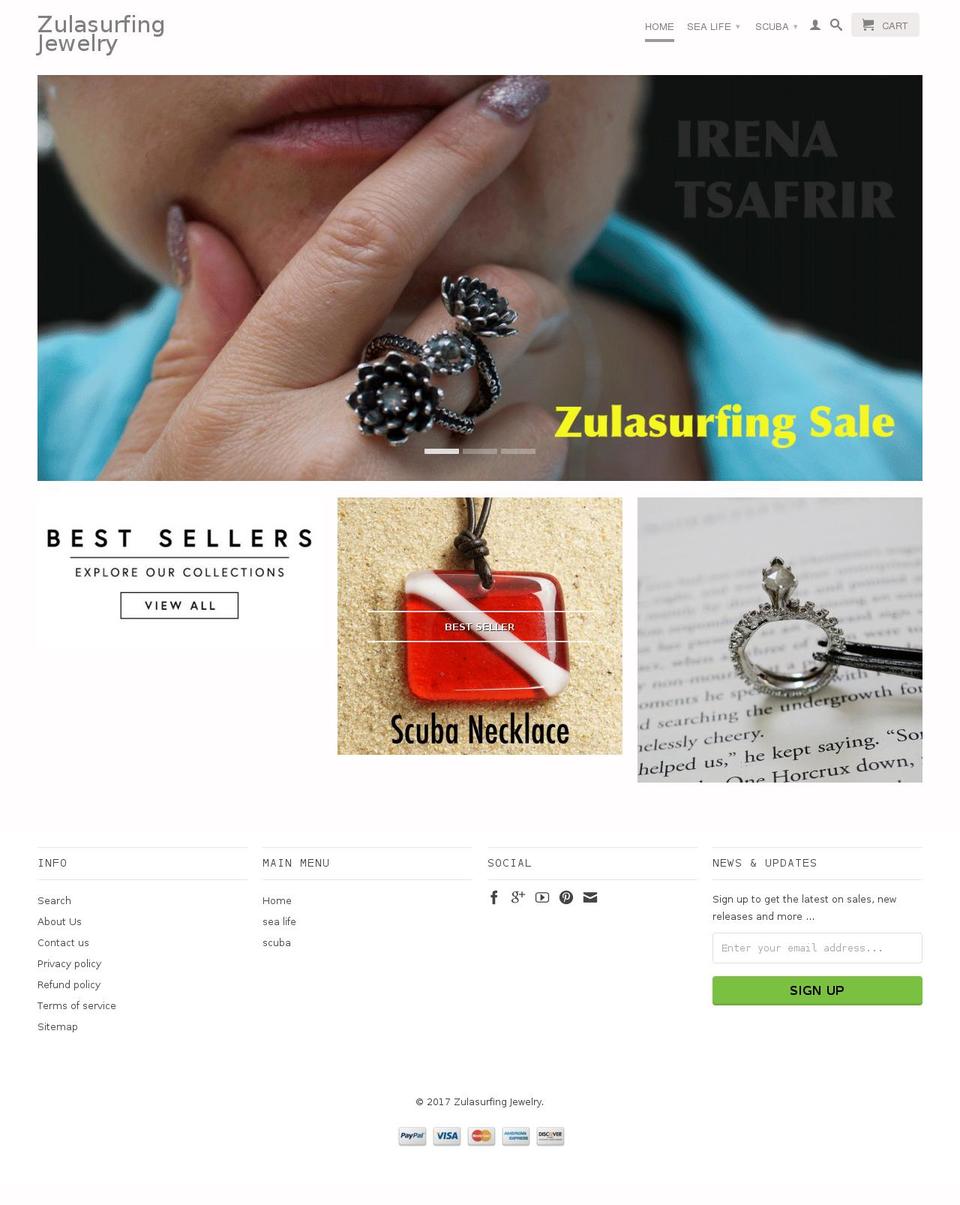 zulasurfing.com shopify website screenshot